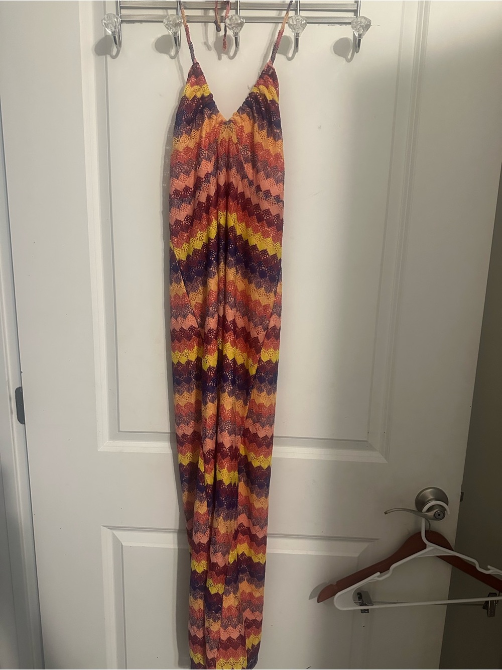 wild fable Multicolor Chevron Maxi Dress in Purple, Yellow, Orange, Pink